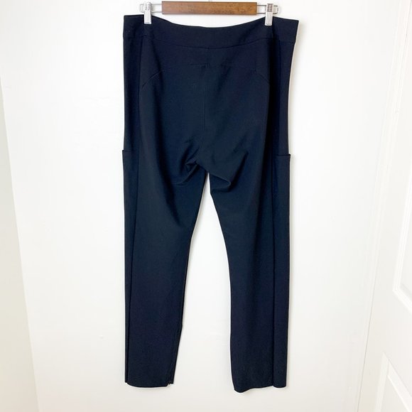 Athleta side pocket black trouser straight leg flat front zipper ankle 16T - Picture 5 of 8